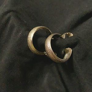 Vintage silver L.H. Segal clip on hoop earrings